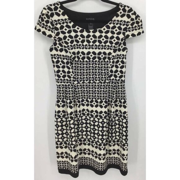 En Focus Dress 10 Black Fit Flare Scoop Neck Women - Picture 1 of 5